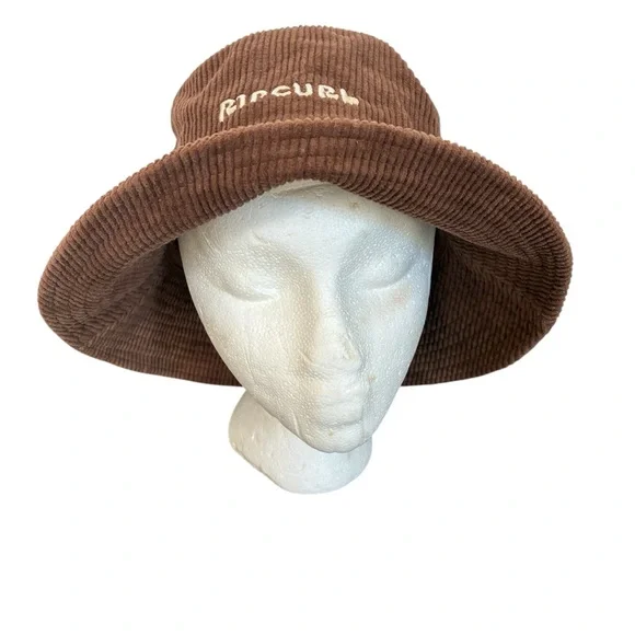 Rip Curl Cord Surf Bucket Hat Brown Curduroy Beach Y2K Beach 90s - Picture 2 of 9